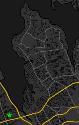 A map of Long Island highlighting Lawrence Cemetery.